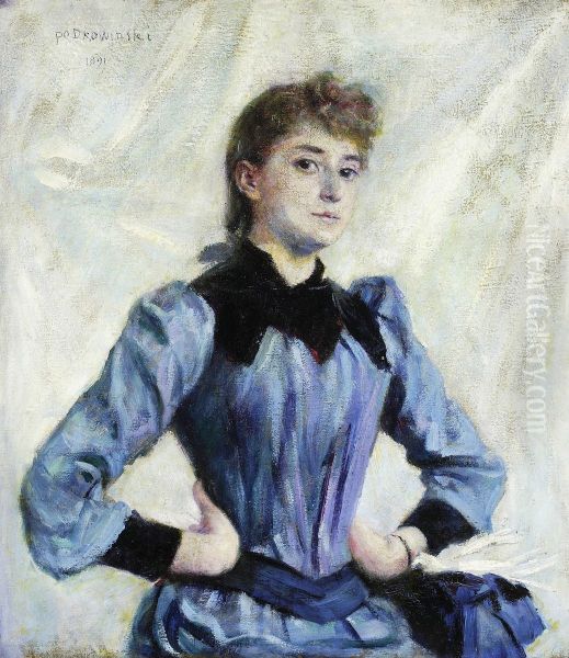 Study of a blonde Oil Painting by Wladyslaw Podkowinski