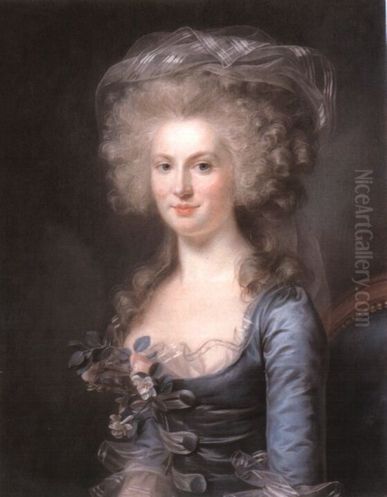 Portrait de Anne-Felicite Gresille (1763-1826) , Epouse Longrois Oil Painting by Marie-Gabrielle Capet