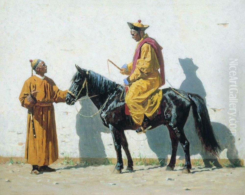 Kalmyk lama Oil Painting by Vasily Vereshchagin