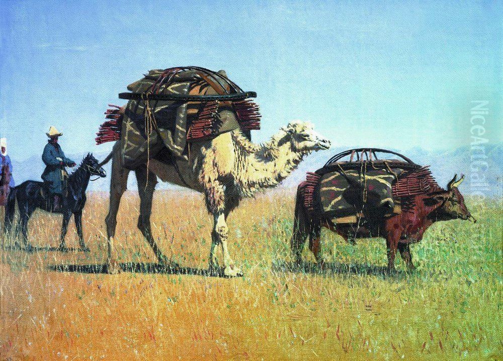 Kyrgyz migrations Oil Painting by Vasily Vereshchagin