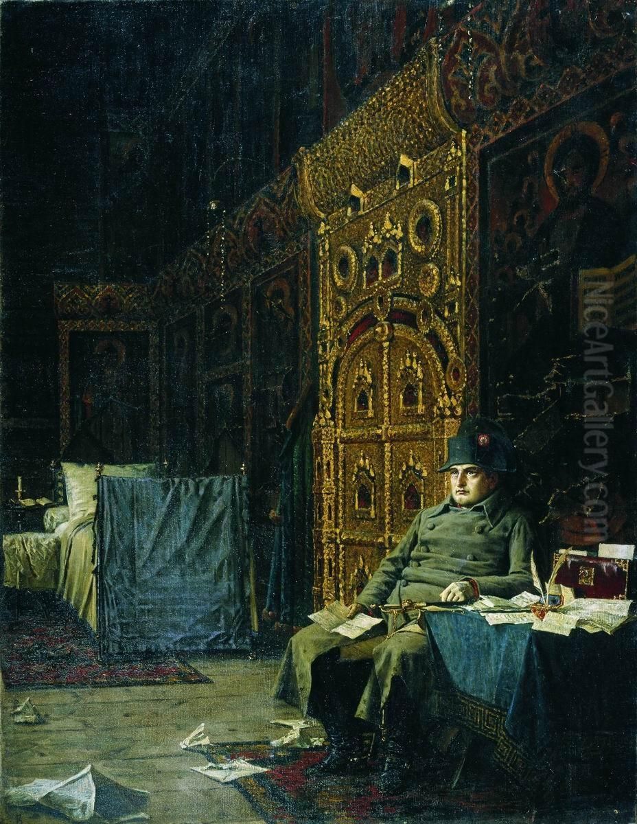 <<Na etape. Durnye vesti iz Francii>> Oil Painting by Vasily Vereshchagin <<Na etape. Durnye vesti iz Francii>> Oil Painting by Vasily Vereshchagin