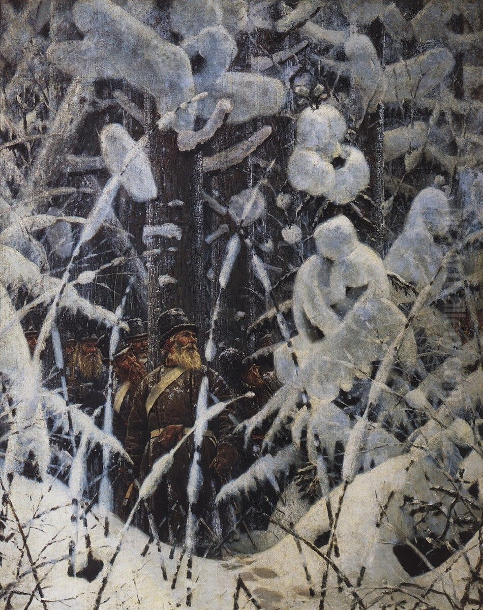 <<Ne zamaj! Daj podojti>> Oil Painting by Vasily Vereshchagin