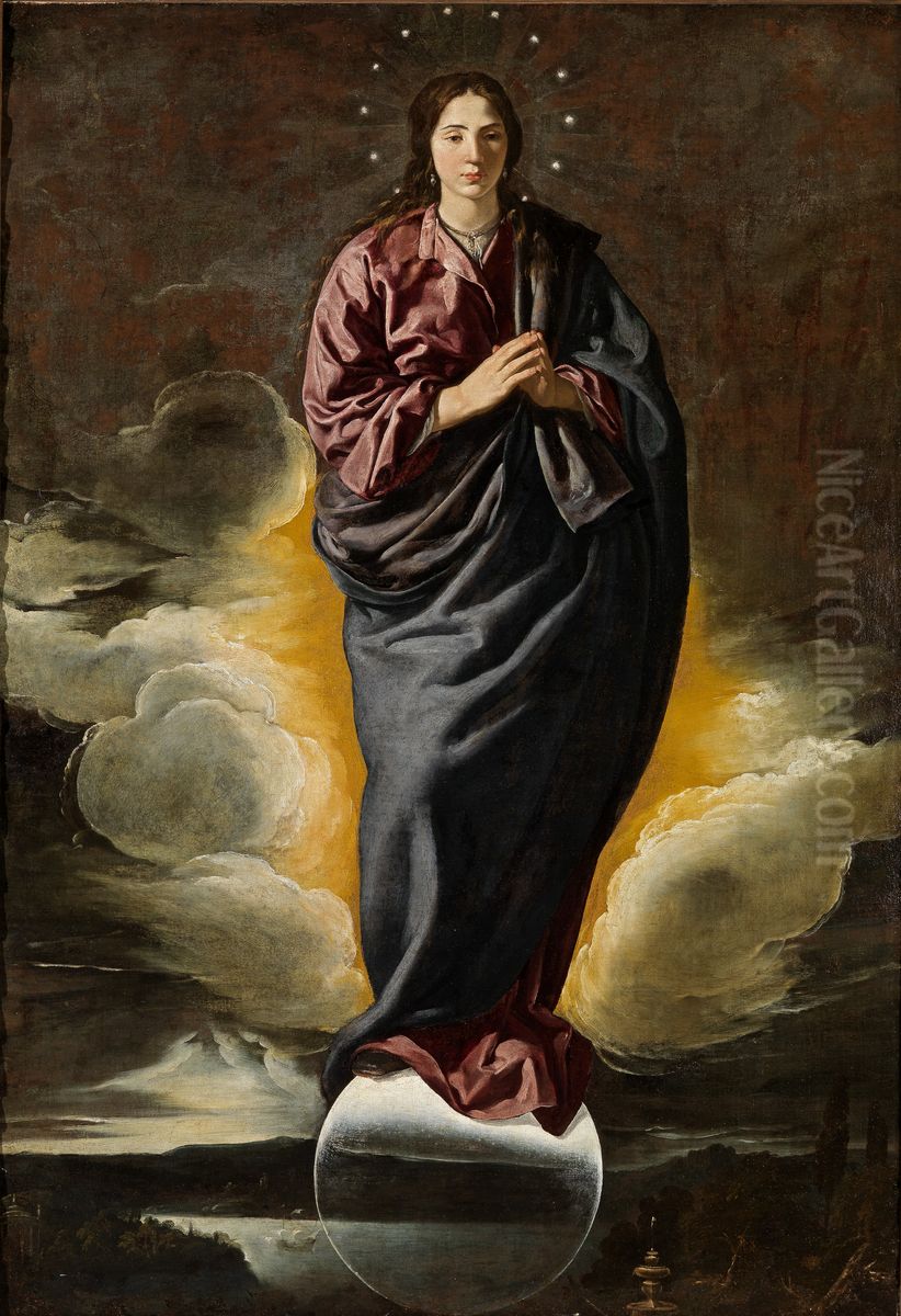 Immaculate Conception Oil Painting by Diego Rodriguez de Silva y Velazquez