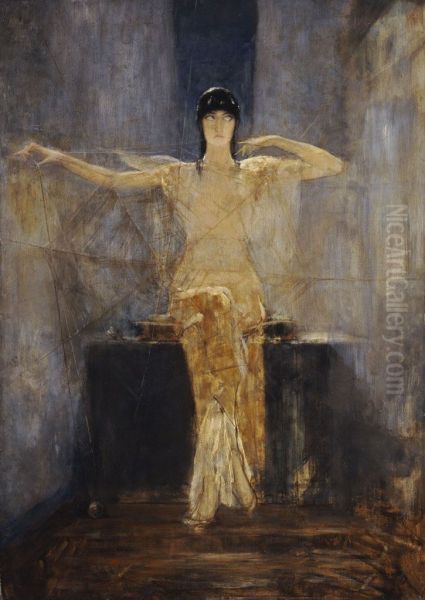 The spider Oil Painting by Nikolaos Gyzis