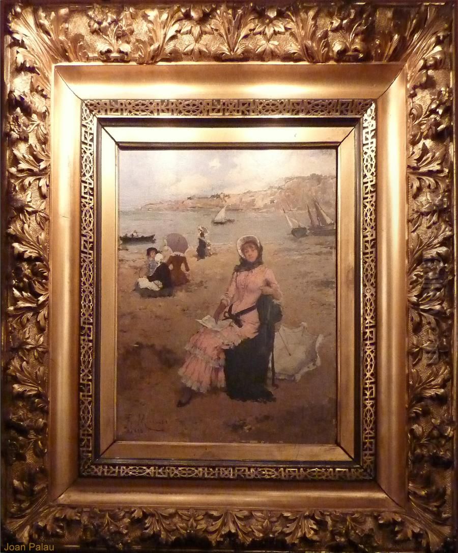 A la platja Oil Painting by Francisco Miralles Galup A la platja Oil Painting by Francisco Miralles Galup