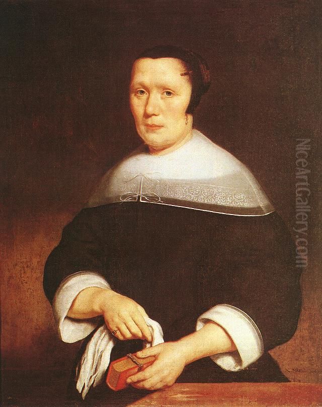 Portrait of a Woman - Oil Painting by Nicolaes Maes