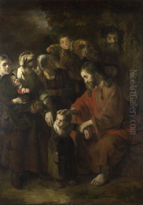 Christ blessing the Children Oil Painting by Nicolaes Maes