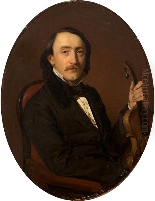 Portrait of Nikodem Biernacki Oil Painting by Jozef Simmler