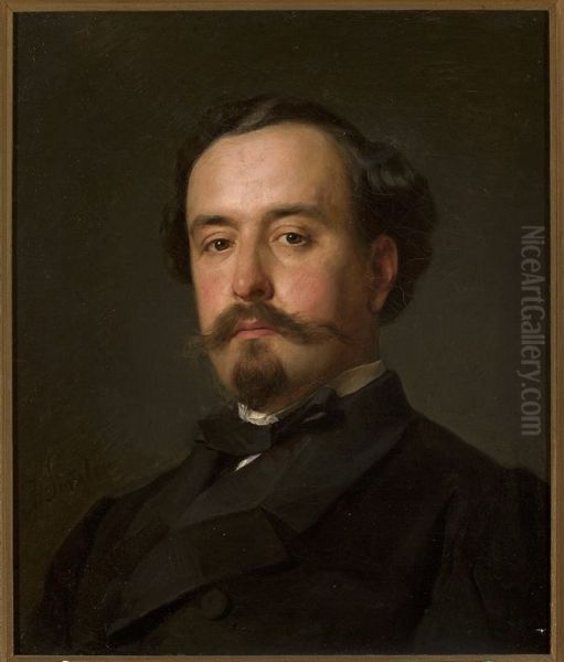 Portret Juliusza Kossaka Oil Painting by Jozef Simmler