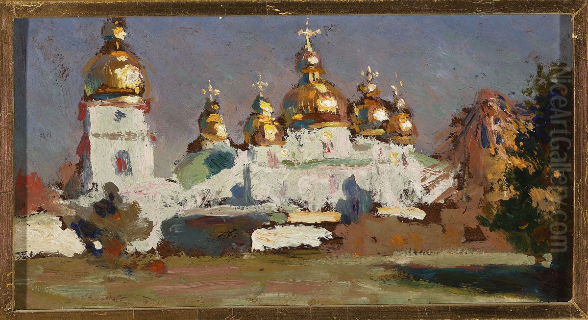 St. Michael's Church in Kyiv Oil Painting by Jan Stanislawski