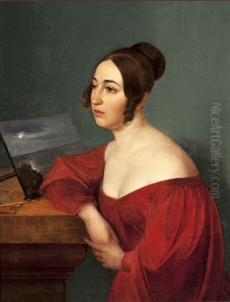 Portrait of Hortensja Sobanska nee Jelowicka. Oil Painting by Wojciech Stattler