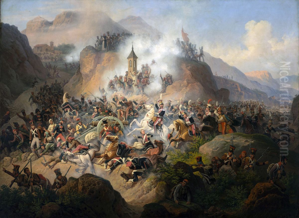 Battle of Somosierra Oil Painting by January Suchodolski