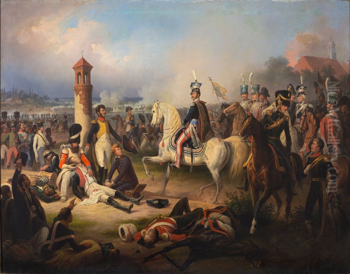 Death of Cyprian Godebski in the Battle of Raszyn. Oil Painting by January Suchodolski Death of Cyprian Godebski in the Battle of Raszyn. Oil Painting by January Suchodolski