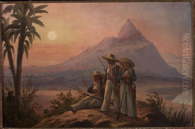Legionisci na San Domingo Oil Painting by January Suchodolski