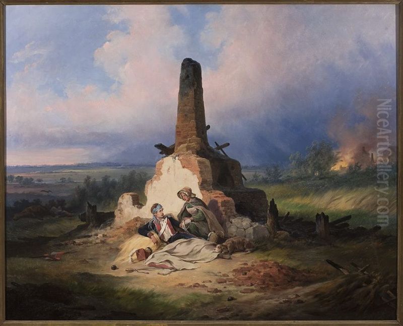 Ranny ulan z 1831 roku Oil Painting by January Suchodolski