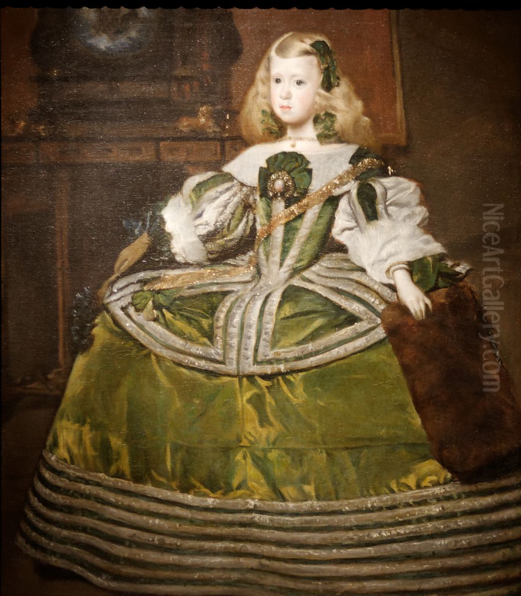 The Infanta Margarita Teresa in a Green Dress Oil Painting by Juan Bautista Martinez del Mazo