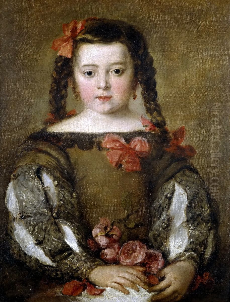 Portrait of a Young Girl Oil Painting by Jose Antolinez