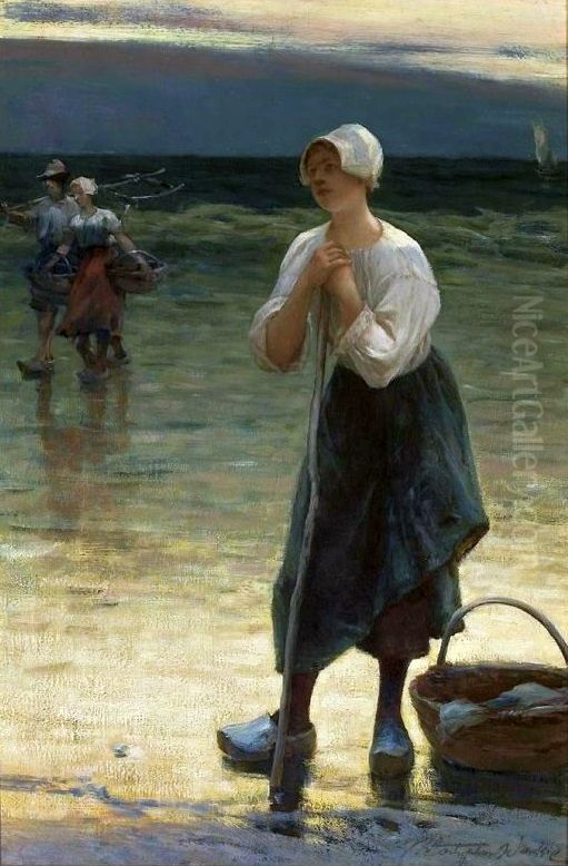 Breton fisherwoman Oil Painting by Wladyslaw Wankie