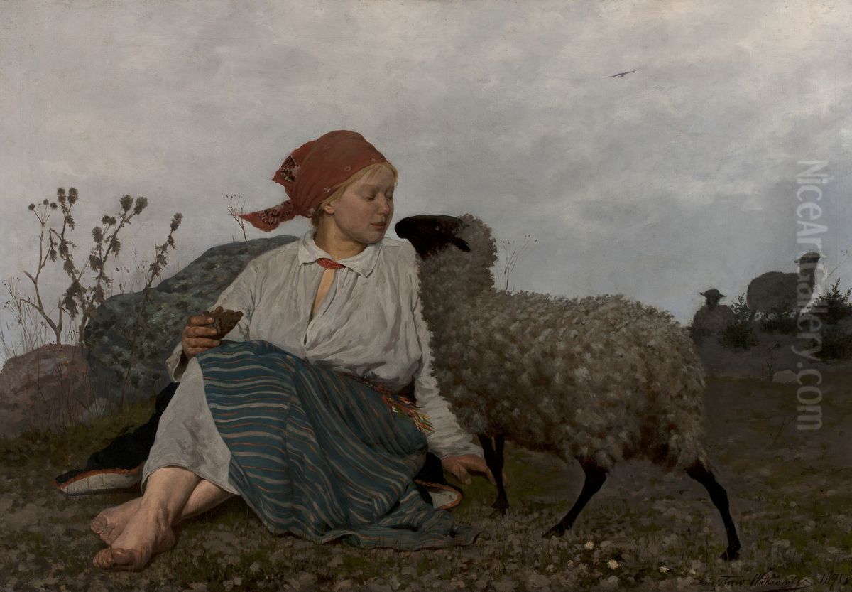 Pasture land Oil Painting by Stanislaw Witkiewicz