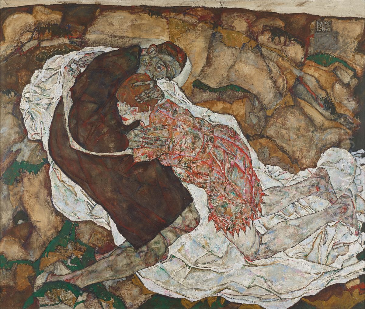 Tod und Madchen Oil Painting by Egon Schiele