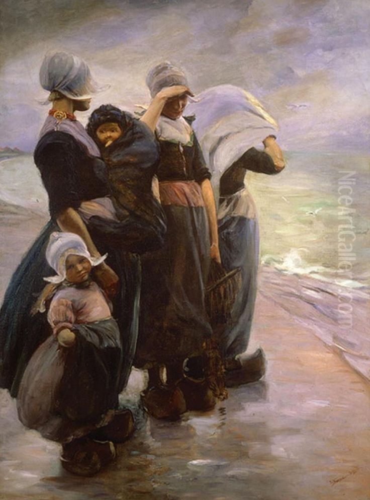 Op de dijk bij Volendam Oil Painting by Elizabeth Nourse