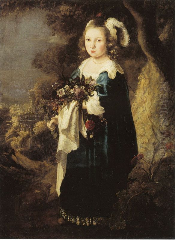 A Girl as Flora Oil Painting by Govert Flinck