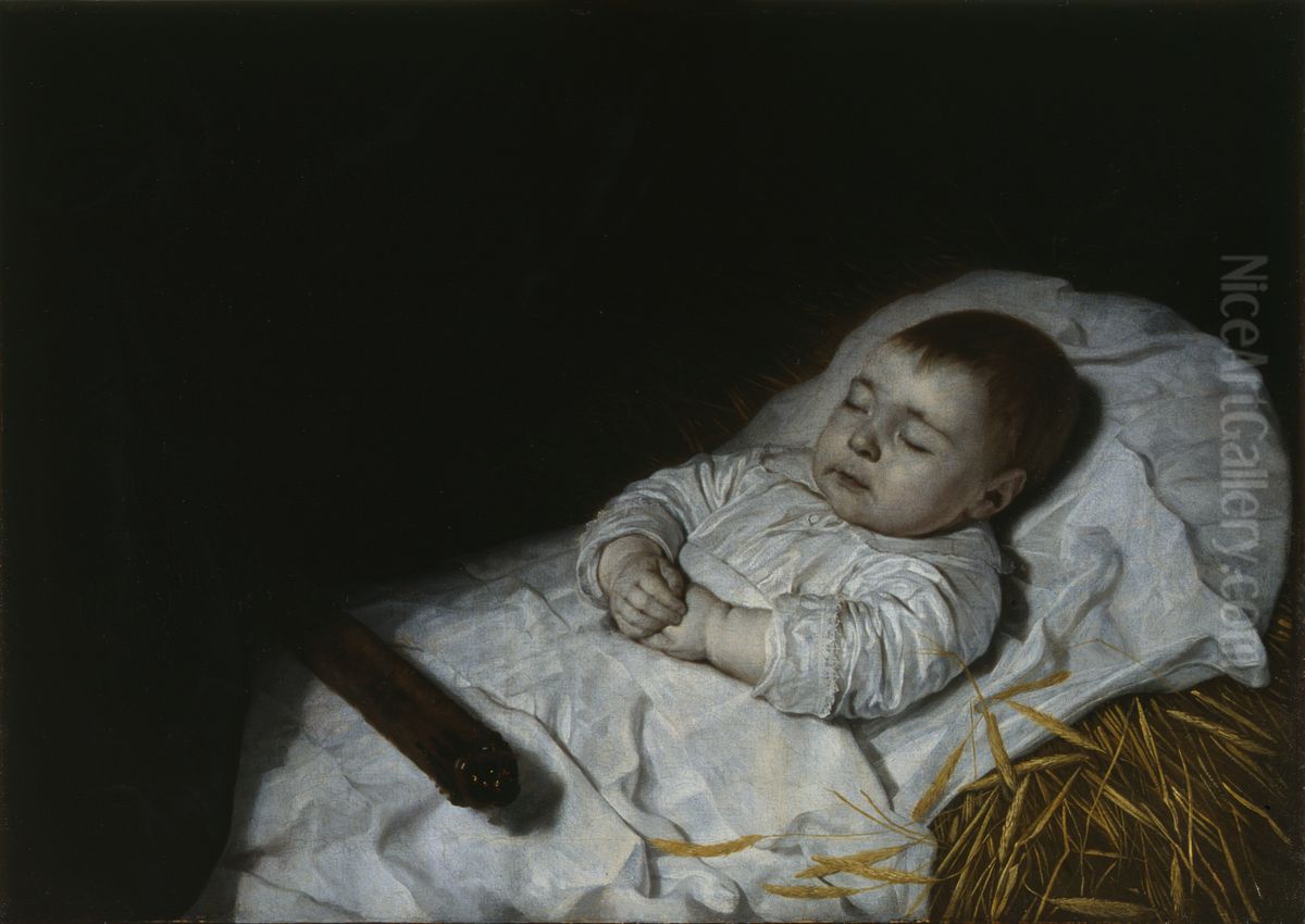 A child's deathbed portrait Oil Painting by Bartholomeus Van Der Helst