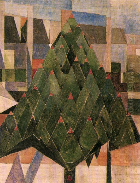 Tree Oil Painting by Theo van Doesburg