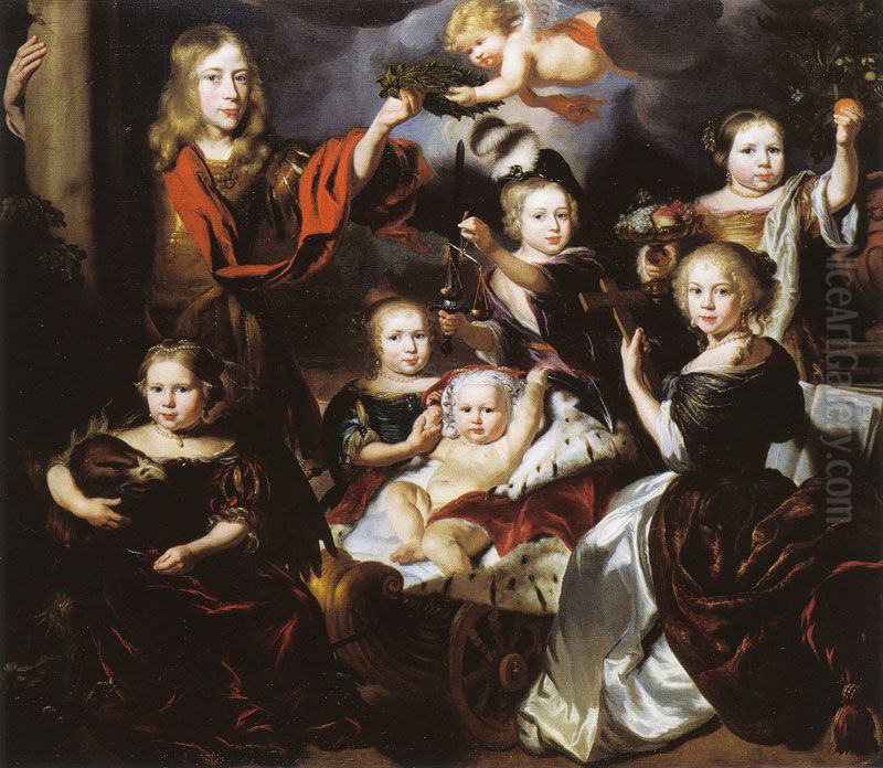 Group Portrait as Mirror of Virtue Oil Painting by Nicolaes Maes