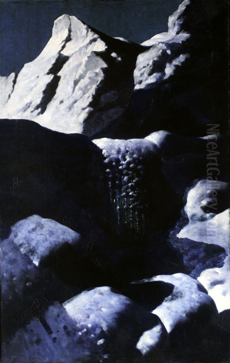 Winter landscape from the Tatra Mountains Oil Painting by Stanislaw Witkiewicz