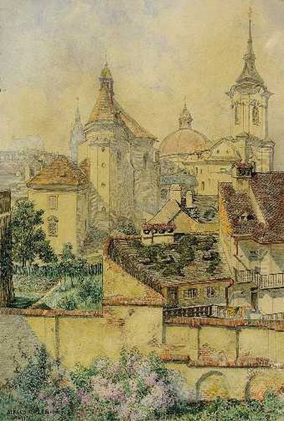 Brno Oil Painting by Alfred Roller