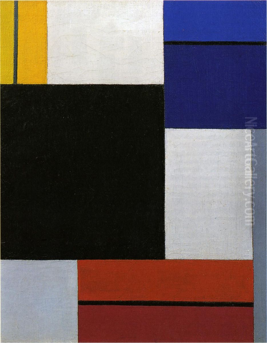 Kompositie in Dissonanten (XXII) (gesloten)(foto Van Doesburg Archief). Oil Painting by Theo van Doesburg