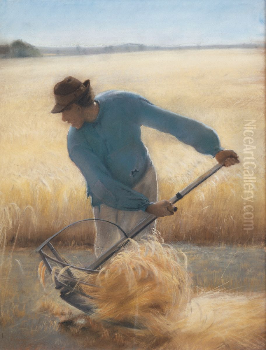 Harvest Oil Painting by Laurits Andersen Ring