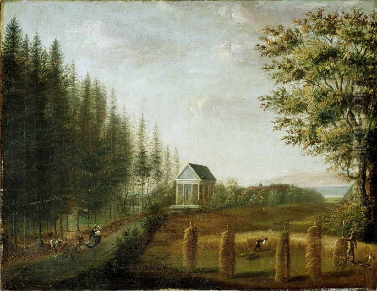 Fra parken pa Ulleval gard Oil Painting by Carl Frederik Vogt