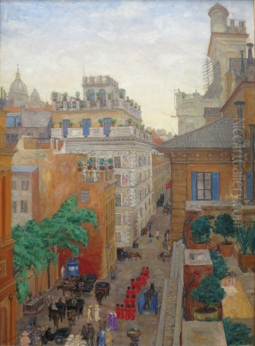 Via Bocca di Leone, Rome Oil Painting by Anders Castus Svarstad