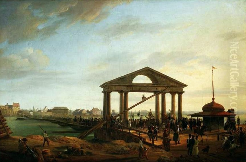 Entry to Warsaw with captives and standards won in the battles of Wawer and Dab Wielki on 2 April 1831. Oil Painting by Marcin Zaleski