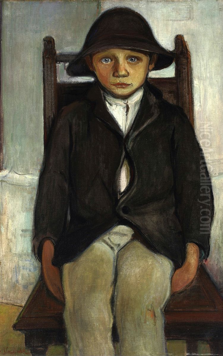 Orphan from Poronin Oil Painting by Wladyslaw Slewinski