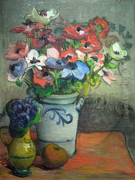 Anemones Oil Painting by Wladyslaw Slewinski
