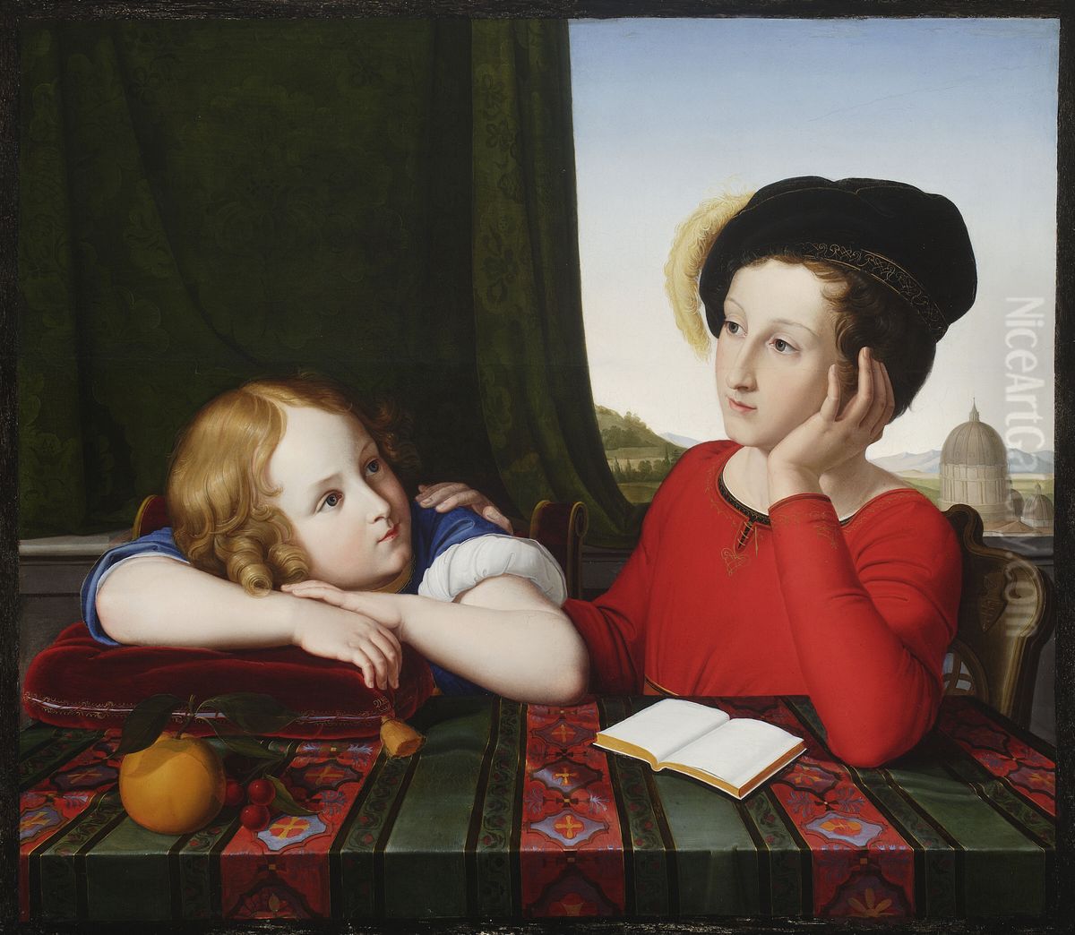 Childhood portrait of Wienczyslaw Potocki and Konstanty Potocki Oil Painting by Friedrich Wilhelm Schadow