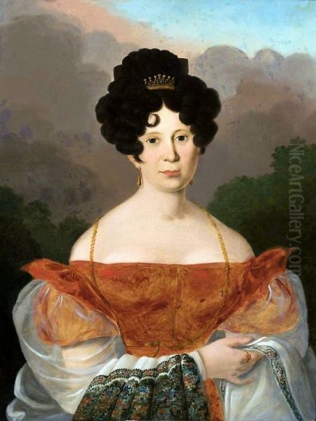 Portrait of Joanna Grudzinska. Oil Painting by unknown