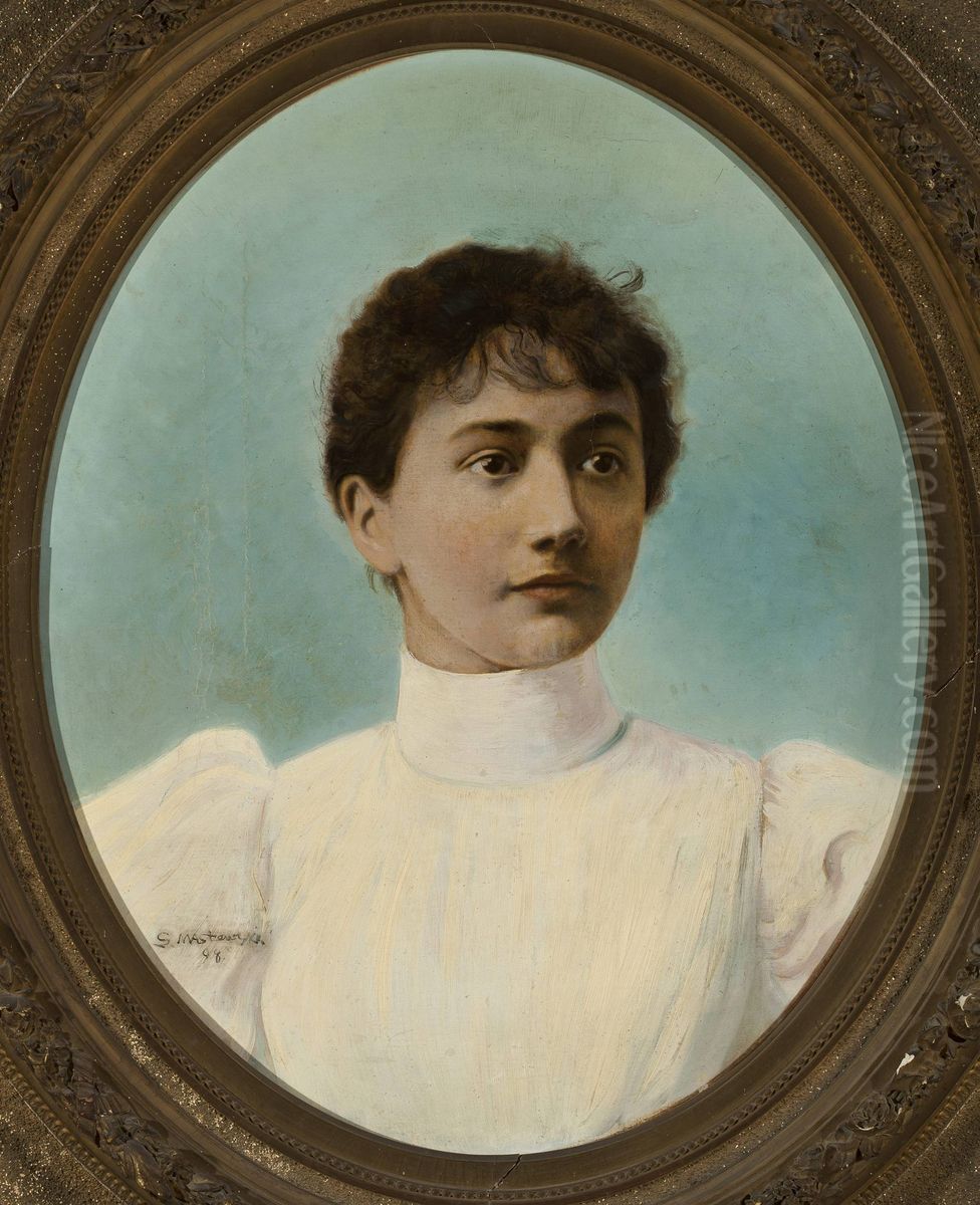 Portrait of Aniela Rapacka Oil Painting by Stanislaw Maslowski
