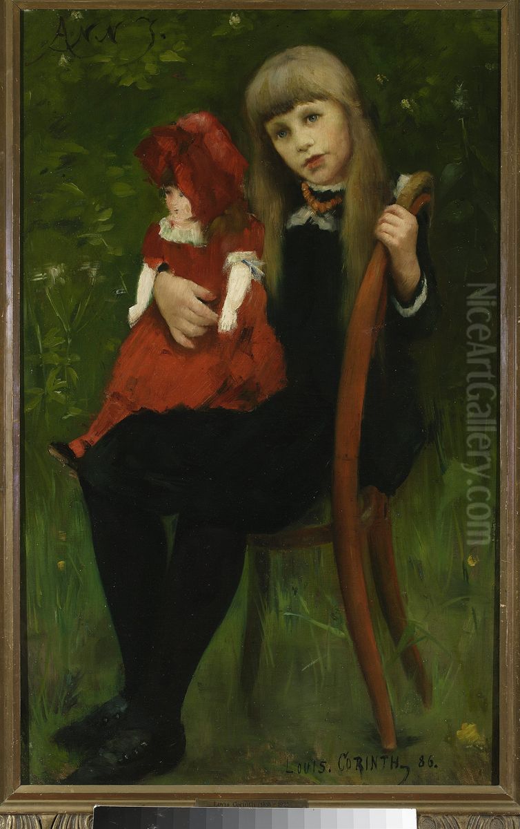 Anny Schaumburg mit Puppe Oil Painting by Lovis (Franz Heinrich Louis) Corinth