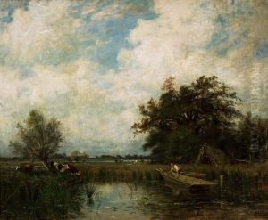 Landscape with a pond.