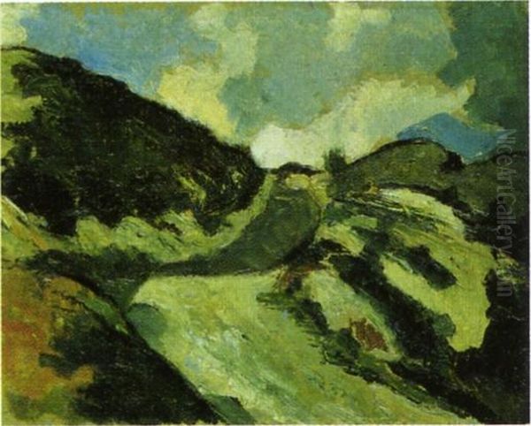 Dune Landscape Oil Painting by Theo van Doesburg