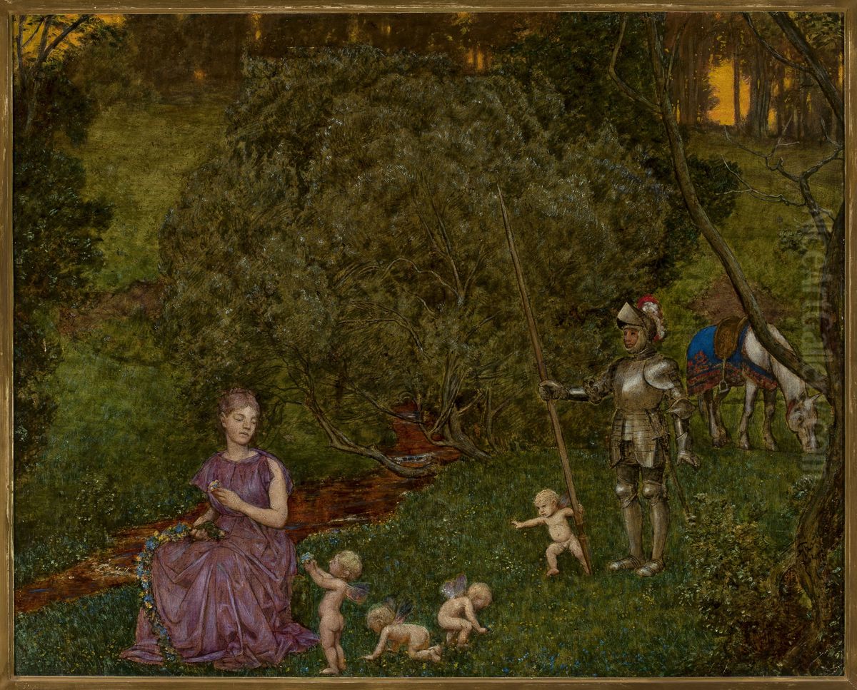 Fable - Knight Oil Painting by Hans Thoma