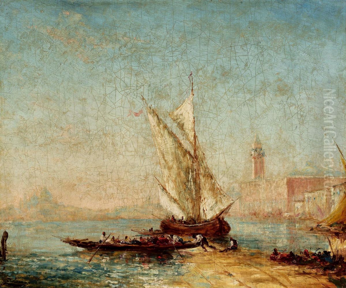 Riva degli Schiavoni. Oil Painting by Felix Ziem