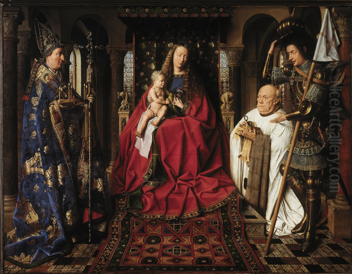 Virgin and Child with Canon van der Paele Oil Painting by Jan Van Eyck