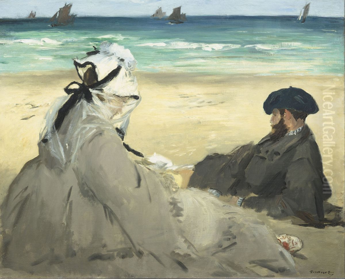 On the Beach Oil Painting by Edouard Manet On the Beach Oil Painting by Edouard Manet