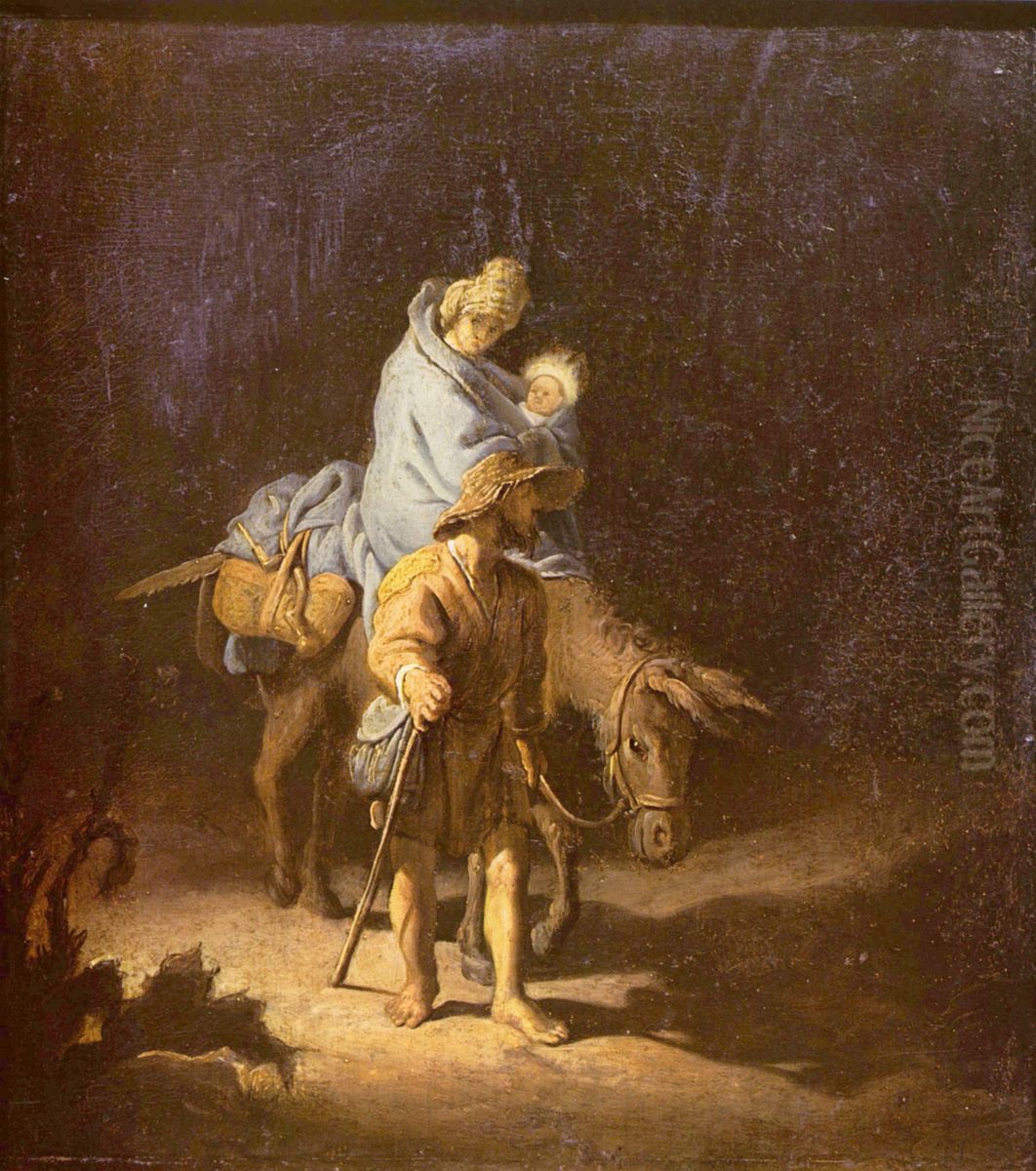 The Flight into Egypt Oil Painting by Rembrandt
