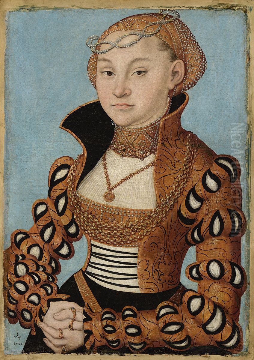 Portrait of Princess Maria of Saxony Oil Painting by Lucas Cranach the Elder